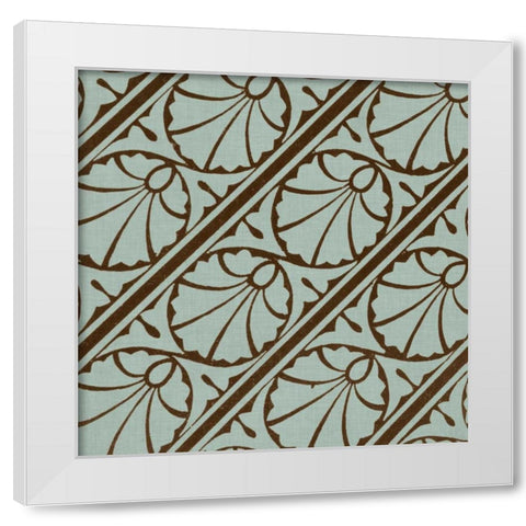 Spa and Sepia Tile II White Modern Wood Framed Art Print by Vision Studio