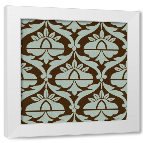 Spa and Sepia Tile III White Modern Wood Framed Art Print by Vision Studio