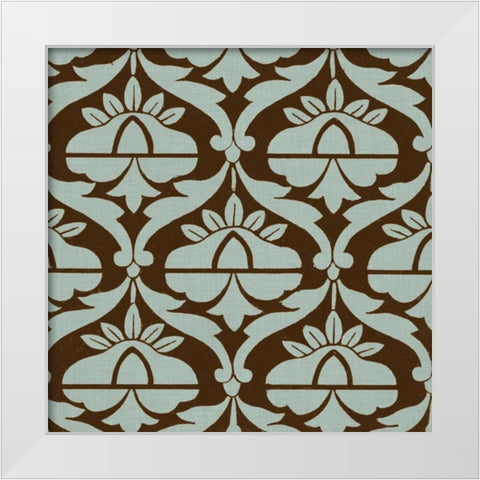 Spa and Sepia Tile III White Modern Wood Framed Art Print by Vision Studio