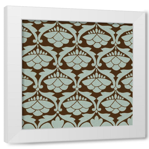 Spa and Sepia Tile IV White Modern Wood Framed Art Print by Vision Studio