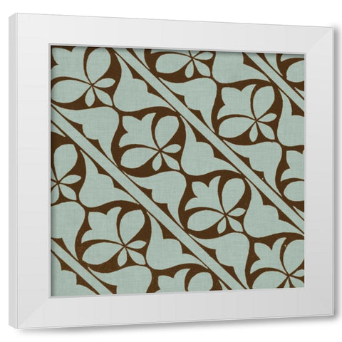 Spa and Sepia Tile V White Modern Wood Framed Art Print by Vision Studio