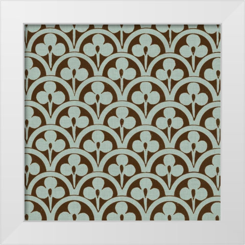 Spa and Sepia Tile VI White Modern Wood Framed Art Print by Vision Studio