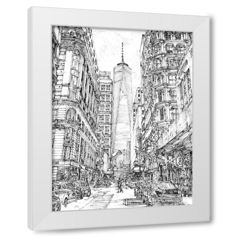 City in Black and White I White Modern Wood Framed Art Print by Wang, Melissa