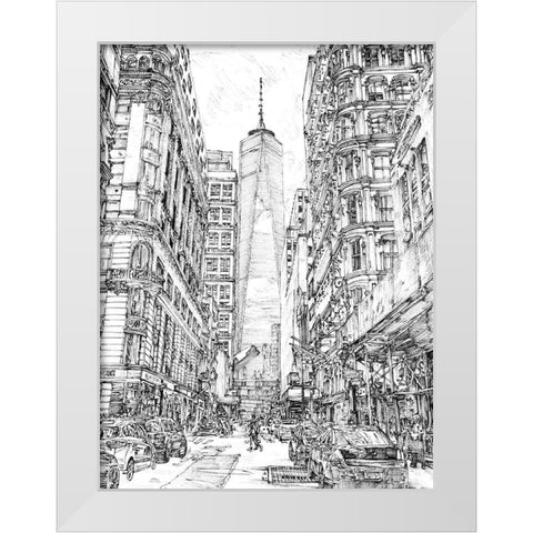 City in Black and White I White Modern Wood Framed Art Print by Wang, Melissa