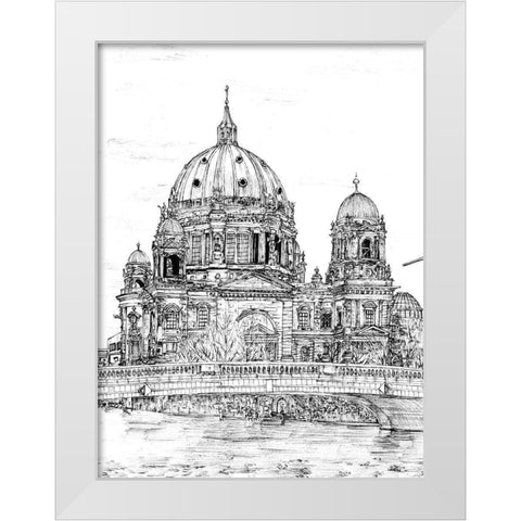 City in Black and White III White Modern Wood Framed Art Print by Wang, Melissa