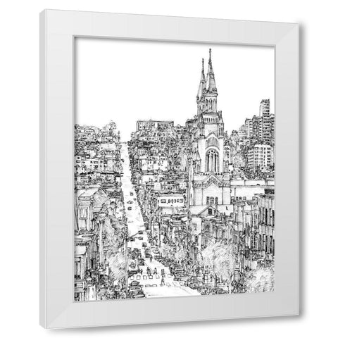 City in Black and White IV White Modern Wood Framed Art Print by Wang, Melissa