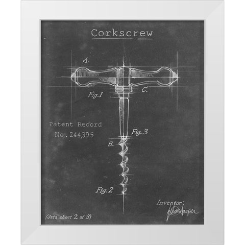 Corkscrew Diagram II White Modern Wood Framed Art Print by Harper, Ethan