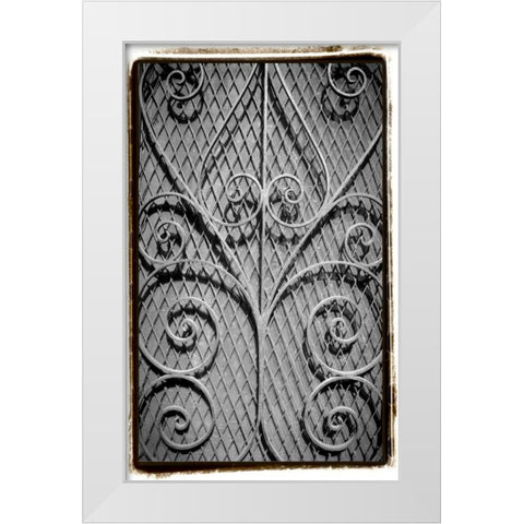 French Quarter Ironwork I White Modern Wood Framed Art Print by DeNardo, Laura