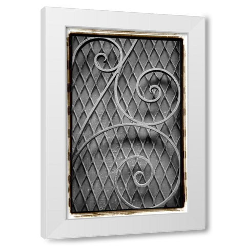 French Quarter Ironwork II White Modern Wood Framed Art Print by DeNardo, Laura
