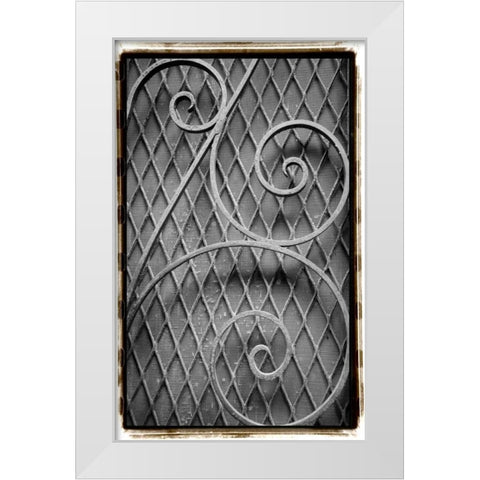 French Quarter Ironwork II White Modern Wood Framed Art Print by DeNardo, Laura