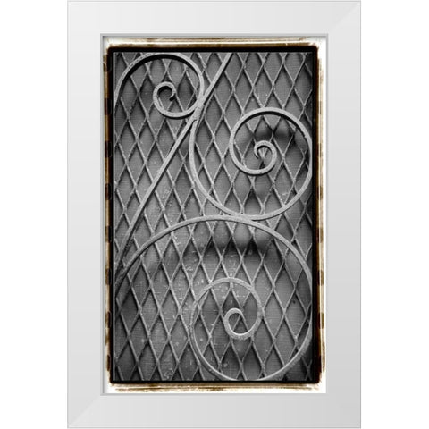 French Quarter Ironwork II White Modern Wood Framed Art Print by DeNardo, Laura