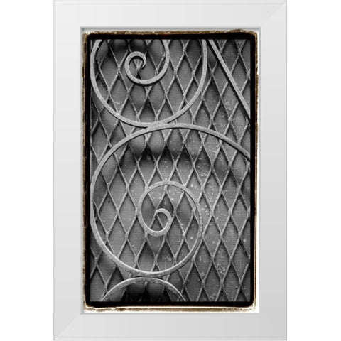 French Quarter Ironwork III White Modern Wood Framed Art Print by DeNardo, Laura