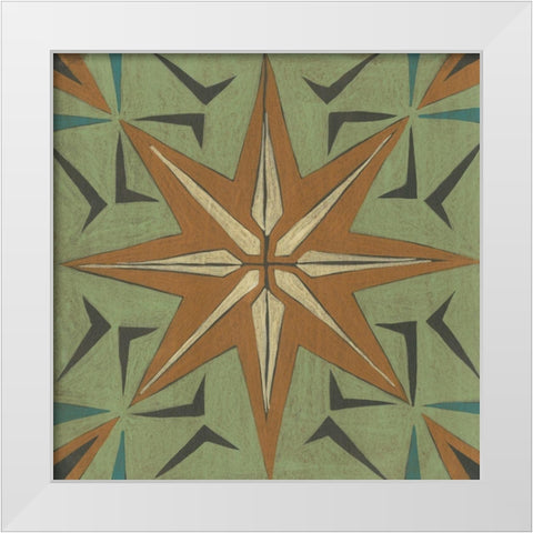 Fraser Tile III White Modern Wood Framed Art Print by Zarris, Chariklia