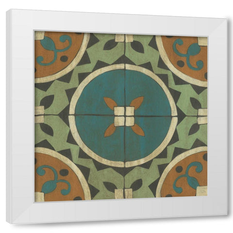 Fraser Tile IV White Modern Wood Framed Art Print by Zarris, Chariklia