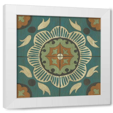 Fraser Tile VI White Modern Wood Framed Art Print by Zarris, Chariklia