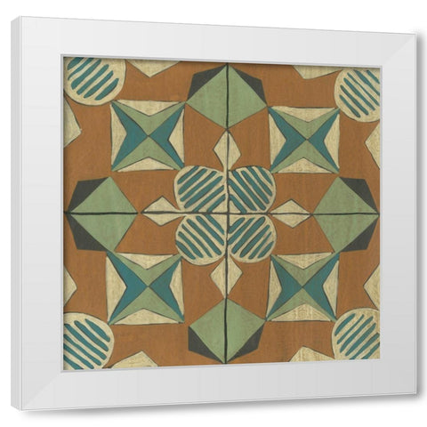 Fraser Tile VIII White Modern Wood Framed Art Print by Zarris, Chariklia