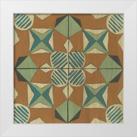 Fraser Tile VIII White Modern Wood Framed Art Print by Zarris, Chariklia