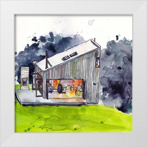 Cabin Scape IV White Modern Wood Framed Art Print by McCreery, Paul