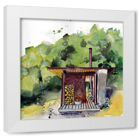 Cabin Scape V White Modern Wood Framed Art Print by McCreery, Paul