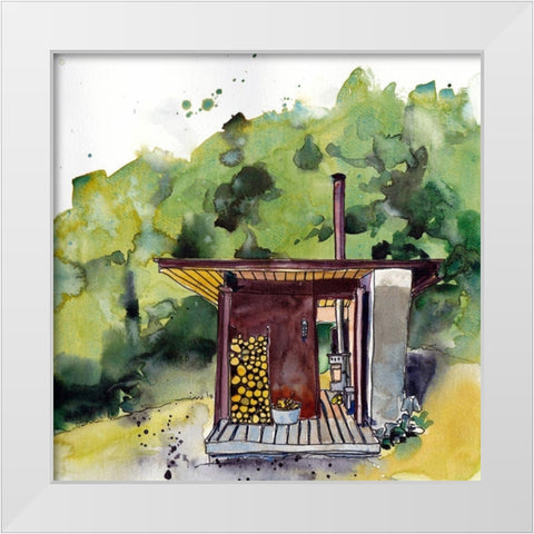 Cabin Scape V White Modern Wood Framed Art Print by McCreery, Paul