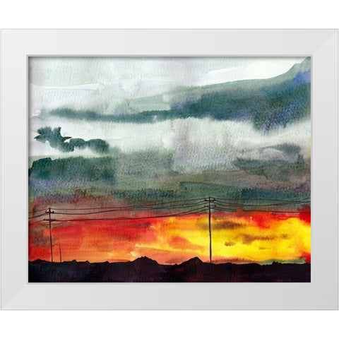 Night Sky II White Modern Wood Framed Art Print by McCreery, Paul