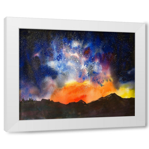 Night Sky VI White Modern Wood Framed Art Print by McCreery, Paul