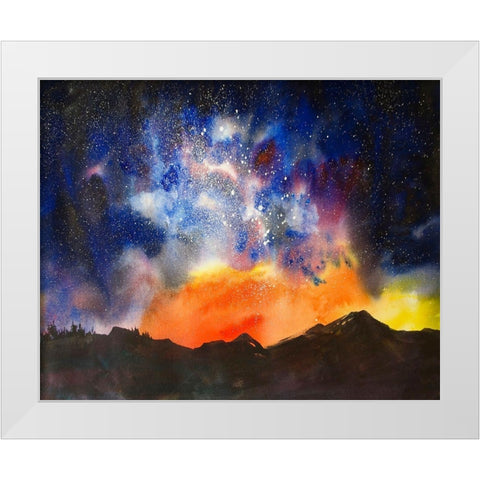 Night Sky VI White Modern Wood Framed Art Print by McCreery, Paul