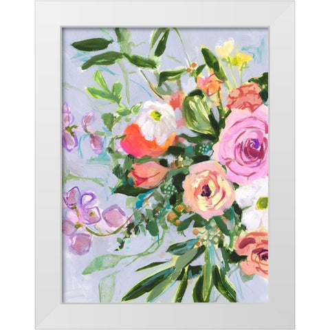 Mottled Flora I White Modern Wood Framed Art Print by Borges, Victoria