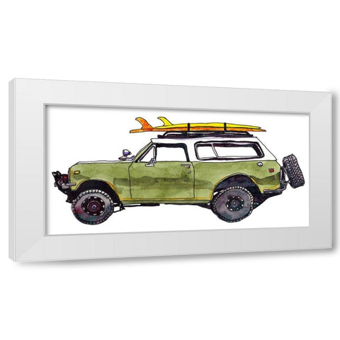 Surf Car II White Modern Wood Framed Art Print by McCreery, Paul