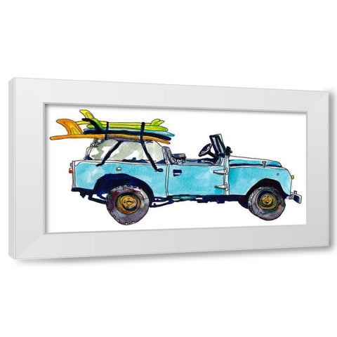 Surf Car III White Modern Wood Framed Art Print by McCreery, Paul