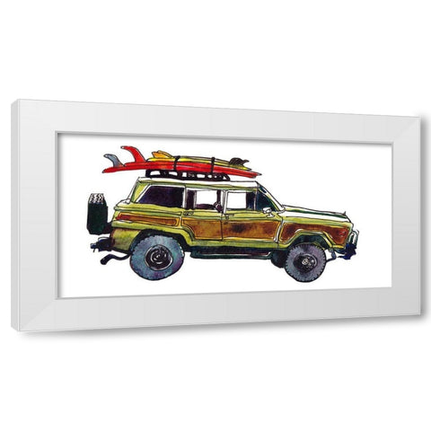 Surf Car VII White Modern Wood Framed Art Print by McCreery, Paul