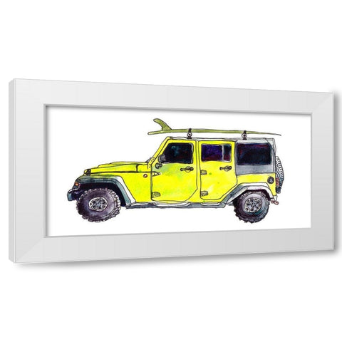 Surf Car VIII White Modern Wood Framed Art Print by McCreery, Paul