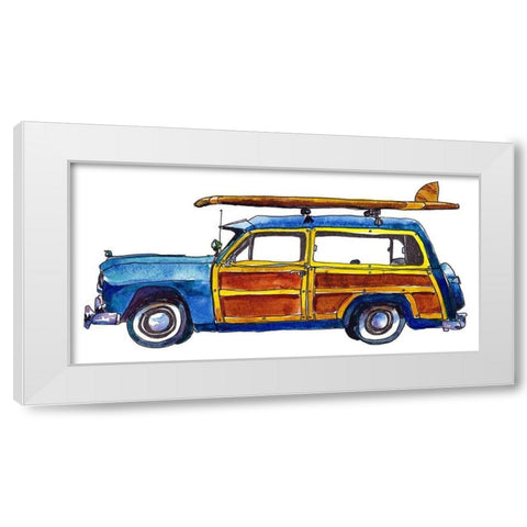 Surf Car IX White Modern Wood Framed Art Print by McCreery, Paul