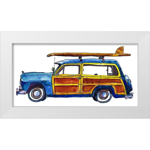 Surf Car IX White Modern Wood Framed Art Print by McCreery, Paul
