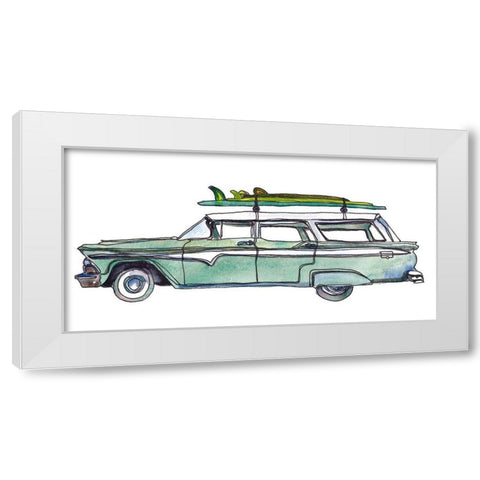 Surf Car XI White Modern Wood Framed Art Print by McCreery, Paul