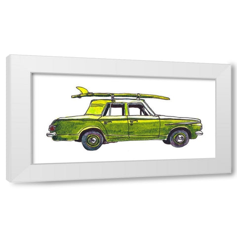 Surf Car XII White Modern Wood Framed Art Print by McCreery, Paul