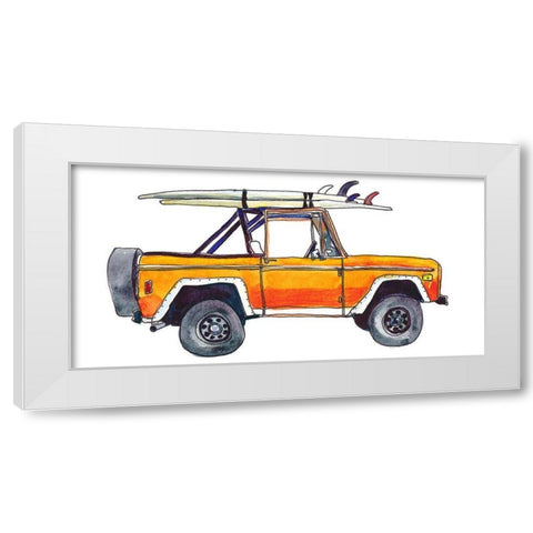 Surf Car XIII White Modern Wood Framed Art Print by McCreery, Paul