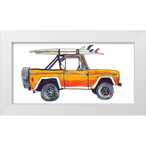 Surf Car XIII White Modern Wood Framed Art Print by McCreery, Paul