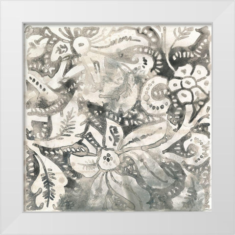 Antique Stone Tile I White Modern Wood Framed Art Print by Vess, June Erica