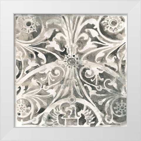 Antique Stone Tile IV White Modern Wood Framed Art Print by Vess, June Erica