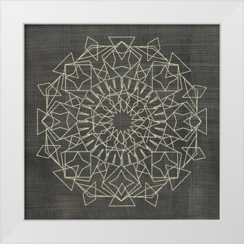 Geometric Tile I White Modern Wood Framed Art Print by Zarris, Chariklia