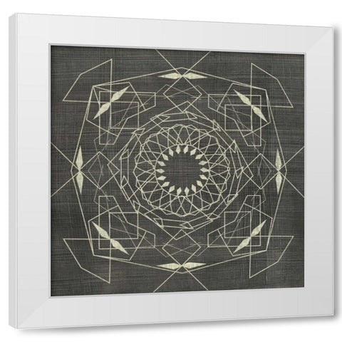 Geometric Tile V White Modern Wood Framed Art Print by Zarris, Chariklia