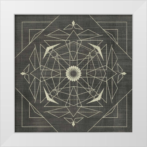 Geometric Tile IX White Modern Wood Framed Art Print by Zarris, Chariklia