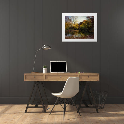 Bend in the River at Morrow White Modern Wood Framed Art Print by Weber, Mary Jean