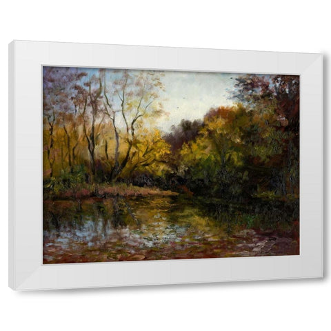 Bend in the River at Morrow White Modern Wood Framed Art Print by Weber, Mary Jean