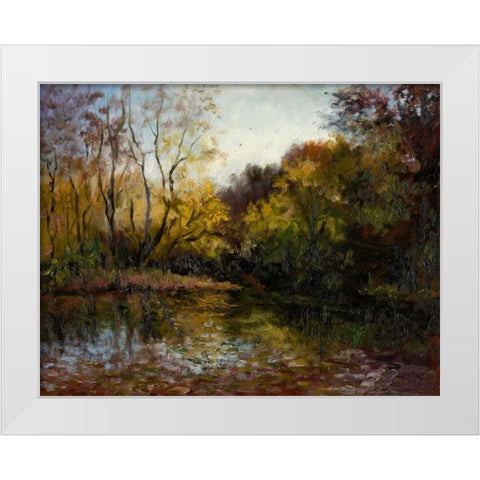 Bend in the River at Morrow White Modern Wood Framed Art Print by Weber, Mary Jean