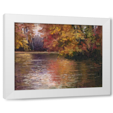 Shades of Fall White Modern Wood Framed Art Print by Weber, Mary Jean