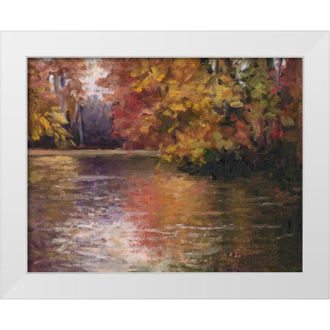 Shades of Fall White Modern Wood Framed Art Print by Weber, Mary Jean