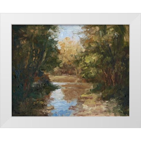 Winding River White Modern Wood Framed Art Print by Weber, Mary Jean