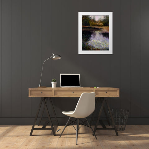 Oregon Water Lilies White Modern Wood Framed Art Print by Weber, Mary Jean